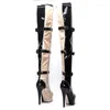 Dance Shoes Women 15CM/6inches PU Upper Plating Platform Sexy High Heels Thigh Boots Pole 15-058