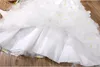 3D Butterfly Hanging Dress for Children and Girls 2023 Summer Fashion Baby Girl Fashion White Princess Sleeveless Dress 240402