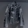 Men's Jackets PFHQ Motorcycle Male Rivet Metal Darkwear Loose Fitting Korean Version Reflect Light Outdoor Spring Coat 21Z4283