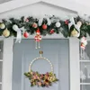 Dekoratif Çiçekler Noel Kapısı Çelenk Yeniden Kullanılabilir Led Çelenkler Dış Işıklı Zamanlayıcı Baubles ve Işıklar ile Yapay