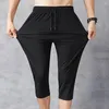 Męskie spodnie 2024 Letni moda mężczyźni długie szorty Fit Fit Slim Elastic Sports Nylon 3/4 długość spodnie Pantelones Hombre Jogger