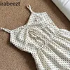 Casual Kleider Sommer Polka Dot Halter Kleid Frauen Frühen Frühling V-ausschnitt Taille Abnehmen Gedruckt Rock Robe Demoiselle D Honneur Femme Courte