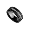 Gemstones 2021 Men Tungsten Carbide Ring、9pcs CZ Inlay Black Brished Finish Comfort Fit Wedding Band Ring、送料無料、彫刻