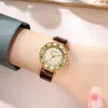 Horloges dames vintage horloge stijlvol dames quartz met retro-stijl wijzerplaat verstelbare imitatie lederen band hoog voor kantoor