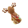 Abbigliamento per cani Costume da renna natalizia Divertente vestito da alce Cucciolo Felpa con cappuccio Cappotto Abbigliamento Abiti caldi da festa per cani di piccola taglia Gatti