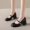 Насосы женские туфли в продаже 2023 закрытые пальцы новой женской высокие каблуки на открытом воздухе элегантные высокие каблуки квадратные каблуки круглый