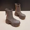 Stivali stivali neri autunno donna stivale inverno caviglia scarpe femminili conlette spesse tacchi alti stivali caviglie scarpe da donna per donne