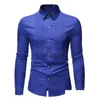 Mens Casual Camisas Royal Blue Smoking Camisa Para Homens Marca Moda Slim Fit Manga Longa Turn-Down Collar Vestido Gota Entrega Vestuário Clo Dhgrx