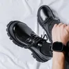 Повседневная обувь, оригинальный дизайн, 2024, британский стиль, лакированная кожа, мужская, черная, Hombre, увеличивающая рост, на шнуровке, деловая