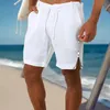Męskie szorty menów szorty moda 2024 Solid String Beach Spods vintage bawełniane lniane oddychające męskie spodnie sportowe sporne sporne