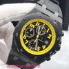 AP Relógio de Pulso Cronógrafo Royal Oak Offshore Série 42mm Máquinas Automáticas 26176FO Forjado Carbono Bumblebee Relógio Esportivo Masculino