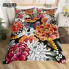 Bedding Sets Chrysanthemum Duvet Cover Gold Butterfly Set King Size Microfiber Blossom Flower Comforter Botanical Quilt