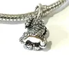 Pendentif caniche et chiot en argent Sterling S925, adapté au Bracelet à perles, bijoux, cadeau à la mode, 798871C01