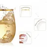 使い捨てカップストロー壊れやすい茎のないプラスチックワインシャンパンメガネ再利用可能な粉砕防止パーティー