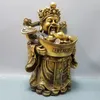 Decorative Figurines 13"Tibetan Temple Bronze God Of Wealth Buddha Statue Yuan Bao Wen The Implication Lucky Fortune