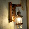 Wall Lamp Vintage Sconce Lights For Home Kerosene Glass Iron Wood Light Fixtures Stair Kitchen Lamps Bathroom Industrial Decor