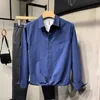 2024 Spring/Summer Solid Color Fashion Trend Business Casual Mens Long sleeved Shirt Slim Fit Shirt 100% Cotton