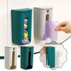 Storage Bottles Garbage Bag Box Trash Dispenser Roll Holder Wall Mount Plastic Kitchen Organizer Shopping Container No Punching