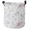 Sacs à linge aquarelle fleur feuilles imprimer panier pliable enfant jouet stockage salle étanche sale vêtements organisateur