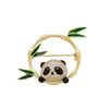 Chinese style cute panda brooch with high rise bamboo product jacket pin accessories 240325