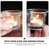 Candle Holders 8pcs Glass Tea Light Holder Clear Tealight Jars Wedding Table Decor