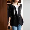 Damespakken Blazer Jas Lente Herfst 2024 Mode Koreaanse Lange Mouw Pak Met Capuchon Vrouwen Jas Casual Vrouwelijke Blazers jassen Tops