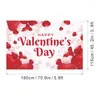 Гобелены на День святого Валентина, фон для вечеринки, студии, с цветочным принтом, красная роза, сердце, воздушный шар с любовью, романтический свадебный декор, фон