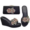 Dress Shoes Elegant Italian And Bags Matching Set With Appliques Wedges For Women Wedding Bride Slip On High Heels Pumps