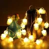 LED Strings 4 Meter 20 Leds Kleurrijke Pine Cone String Fairy Lights Xmas Bruiloft Decor Vakantie Verlichting YQ240401