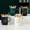 Tazze Nordic Wind Pink Crown Cup Ins Spoon Mug Caffetta Ceramica Ceramica Ceramica Milk per colazione e regalo per ragazze