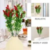 Flores decorativas 6 pçs pimenta artificial decoração para casa vaso de enchimento decorações buquê homedecor falso ramos de pimentão haste de plástico