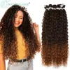 Kinky Kıvırcık Saç Demetleri Sentetik S Sarışın İki Ton Renk Dokumları Kalın 300g Kadınlar için 240327