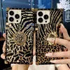 İPhone 15 Renkli Moda Leopar Deseni Tüy Apple 14 Samsung S24U Moda Marka Telefon Kılıfı T240402 için Cep Telefon Kılıfları