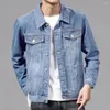 Herrjackor Great Spring Jacket Outwear Pure Men Coat Multi-Pockets denim för skolan