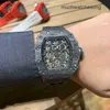 الساعات الفاخرة النسخ المتماثلة RichadMills التلقائي chronograph wristwatch وظيفة الكربون الألياف الشريط الرجال مصمم ساعة معصم مضاد للماء الفولاذ المقاوم للصدأ