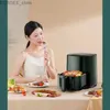 Air Fryers New air fryer intelligent 5.5L large capacity visual automatic oil-free electric deep fryer Y240402