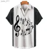 Camicie casual maschile unisex camicie colorate musici art cool top art 3d retrò camicia da uomo hawaiane camicia da uomo saxophone saxophone estate a maniche corta magliette 240402