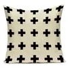 Travesseiro simples preto branco listra geométrica poliéster almofadas decorativas capa para sala de estar decoração fronha