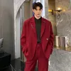 Noymei Iron Ring Decoration Wine Red Suit Korean Fashion Solid Color Man Luxury Autumn Winter Personlig design WA164 240326