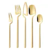 Ensembles de vaisselle 5pcs / kit set Spoon Fork Cutlery Set en acier inoxydable Flatware Home Kitchen Coffee