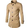 Mens Trench Coats Wholesale- M-Xxxl Coat Turn-Down Collar Fashion Single Breasted Slim Casual England Style Long Drop Delivery Apparel Dh310
