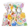 Gift Wrap 50pcs Happy Easter Plastic Candy Cookie Bag Cute Eggs Snack Packaging Bags Spring Party Supplies Kids