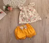 Yaz Yenidoğan Giyim Seti Prenses Floral Tank Top Bowknot Şort Pantolon 2 PCS Kız Giysileri Bebek Kıyafetleri Toddler Kids1648263
