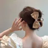 Клипы для волос Barrettes Hair Clips 2024 Big Bow Satin Barrette Металлиловый акриловый краб кросс -шпилька корейская мода аксессуары