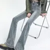 Jean évasé femme Vintage taille haute femmes Slim Stretch Denim pantalon serré coréen Style de rue pantalon décontracté grande longueur 240328