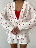 Domowe odzież Bawełniana piżama dla kobiet 2 -częściowe zestawy Drukuj kaski do snu długiego rękawu