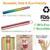 Drinking Straws Metal Straw Collapsible Reusable Portable Stainless Steel With Case And Brush For Travel Outdoor
