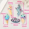 Charms 50 PCS Halloween Charms effrayants Cree Oeil Ice Ice Cream Fingerback Flatback Acryliques Constructions pour les bijoux DIY