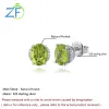 Charm gz zongfa sterling sier oorbellen voor vrouwen ovaal 8*6 3 karaats natuurlijke peridot diamant stud oorbellen fijne sieraden