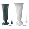 Vases Lot de 2 décorations funéraires fleuries avec piquet et base en plastique